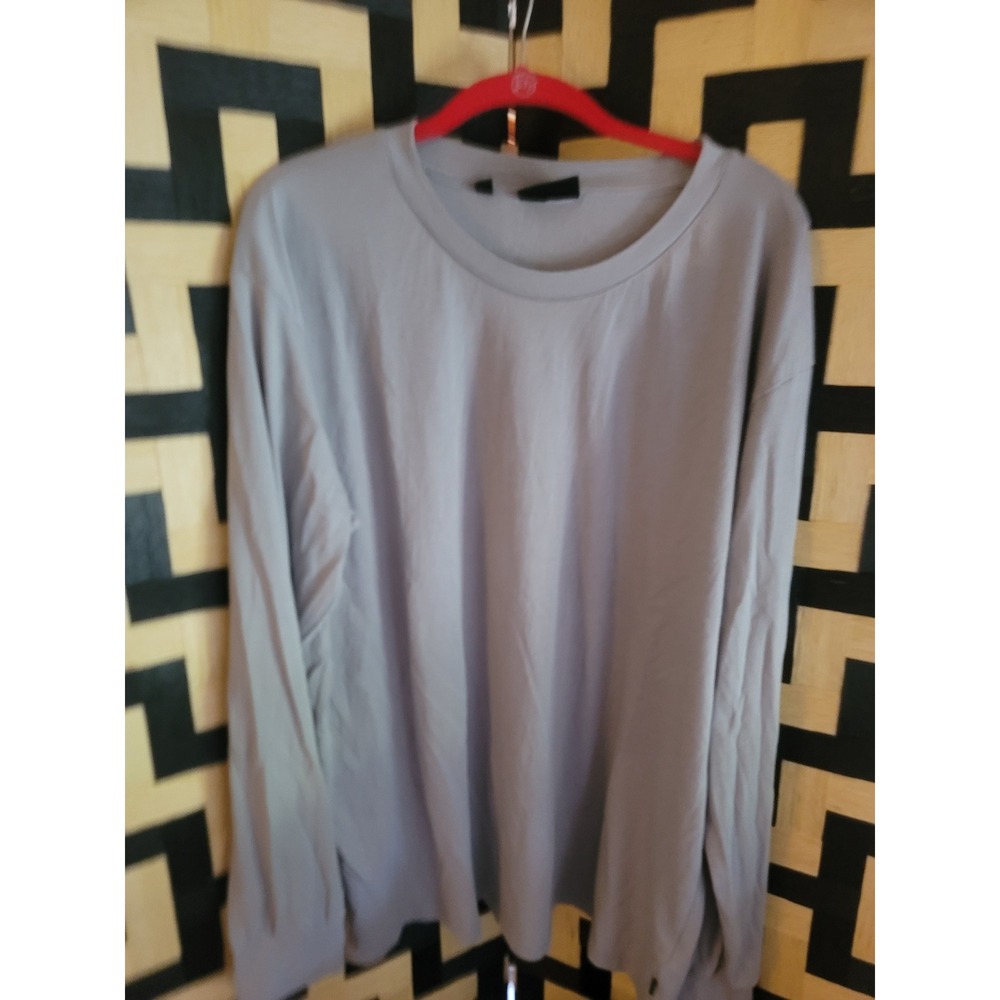 JACHS NY Mens Long Sleeve Crew Neck T Shirt Gray Soft Layering Piece Staple XXL